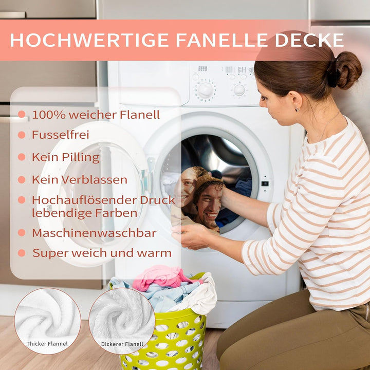 Easycosy personalisierte Decke für Paare - Valentinstag Foto Geschenke für Sie Frauen Benutzerdefini