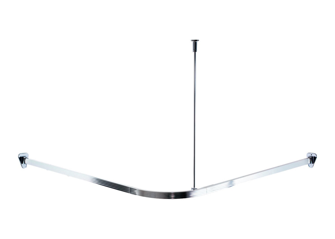 RIDDER 52500 Duschvorhangschiene, Duschvorhangstange, ca. 90 x 90 x 90 cm, Aluminium, verchromt 90x9