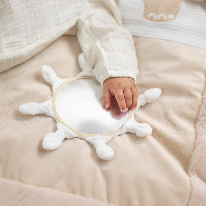 Nattou Krabbeldecke mit Spielbogen und verschiedenen Aktivitäten, Aus Polyester, Ca. 80 cm, Rechteck