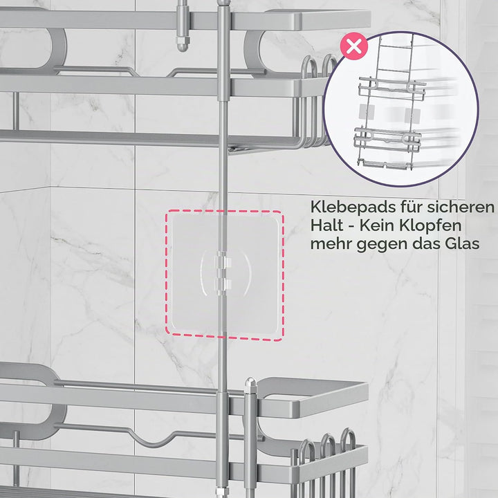 SWTYMIKI Duschregal zum Hängen Dschablage Hängend - Duschablage Hängend Für Dusche Glastür Duschkorb