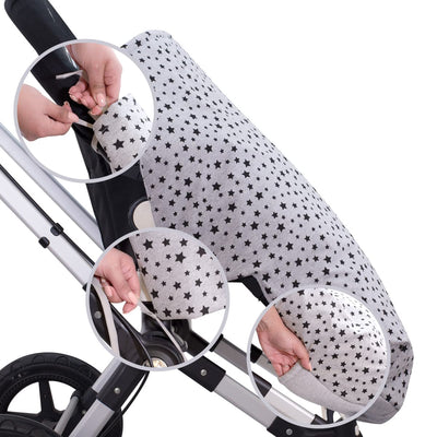 JYOKO KIDS Universal Baby Fusssack für Kinderwagen (BLACK STAR, BAUMWOLLE)