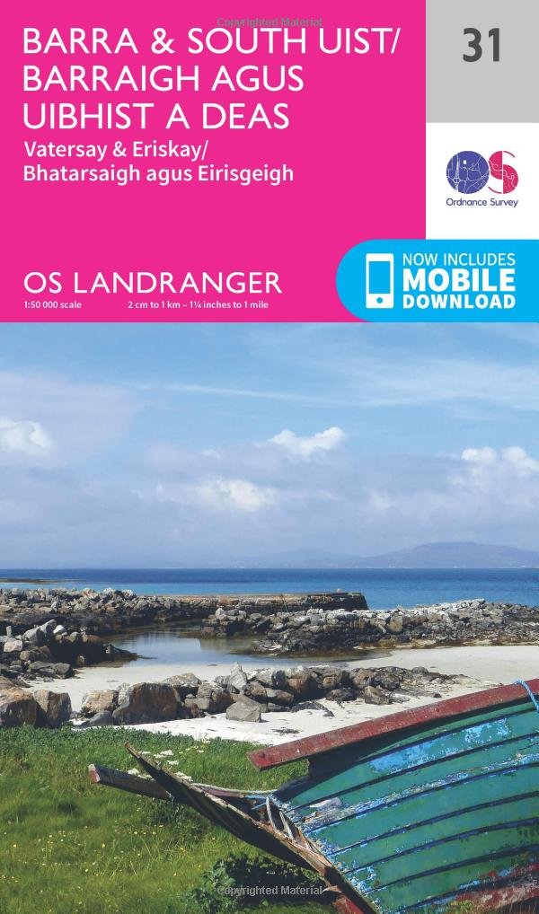 Barra & South Uist, Vatersay & Eriskay (OS Landranger Map, Band 31), Karte