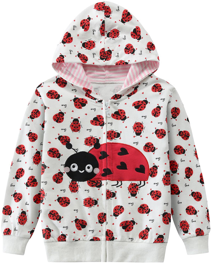 EULLA Kinder Mädchen Zip Up Hoodie Sweatjacke Kapuzenjacke Kapuzenpullover Langarm Baumwolle Einhorn