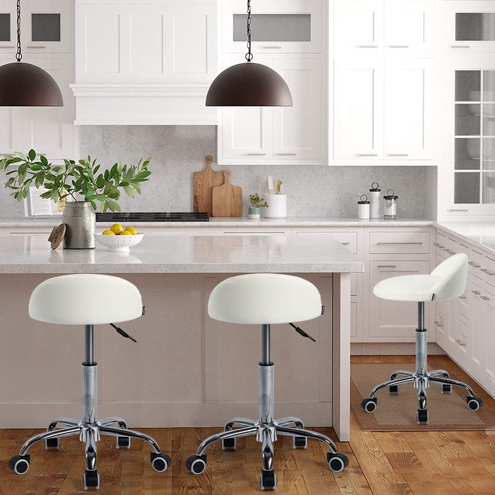 Mingone Bürohocker mit Rollen Sattelhocker mit Niedrige Rückenlehne Ergonomische Arbeitsstuhl Kosmet