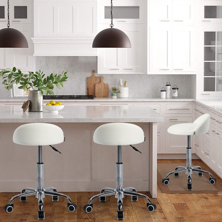 Mingone Bürohocker mit Rollen Sattelhocker mit Niedrige Rückenlehne Ergonomische Arbeitsstuhl Kosmet