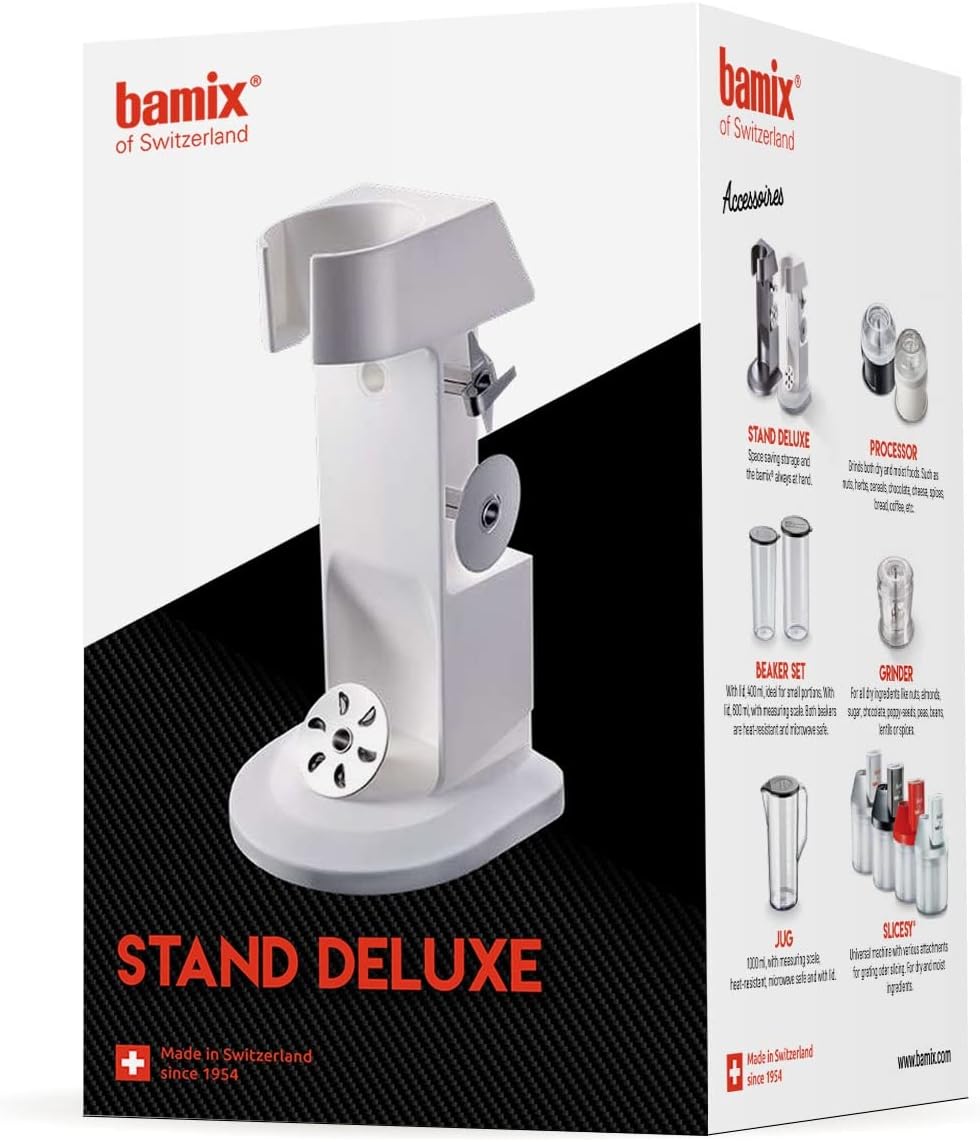 bamix Zubehör Stand Deluxe für alle bamix Stabmixer, Halter freistehend oder Wandmontage, Made in Sw