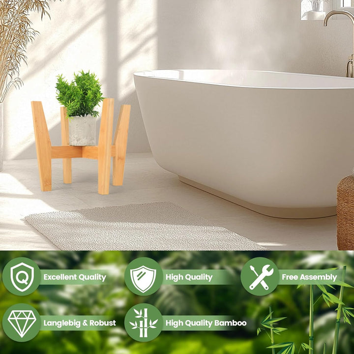 bayidun Pflanzenständer, Pflanzenhocker Holz Blumentopf Ständer, Verstellbare Blumenständer Holz, st