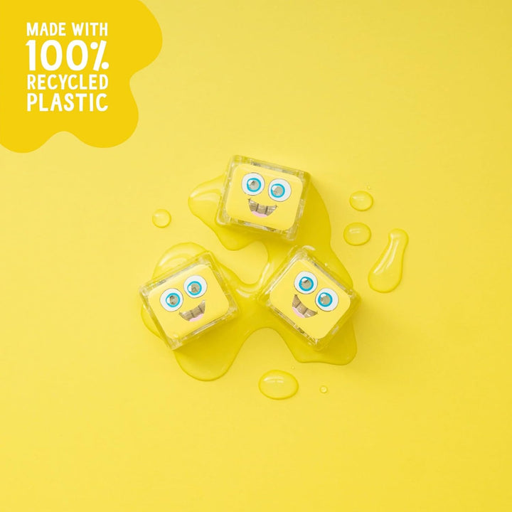 Glo Pals Alex Leuchtwürfel, 4er-Set, Wasserspielzeug mit Leuchteffekt Gelb, Gelb
