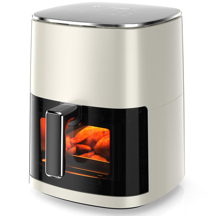 DUMOS Air Fryer 6QT with Window Square Airfryer Oven 12-in-1 for Family 400°F Rapid Air Crispy Techn