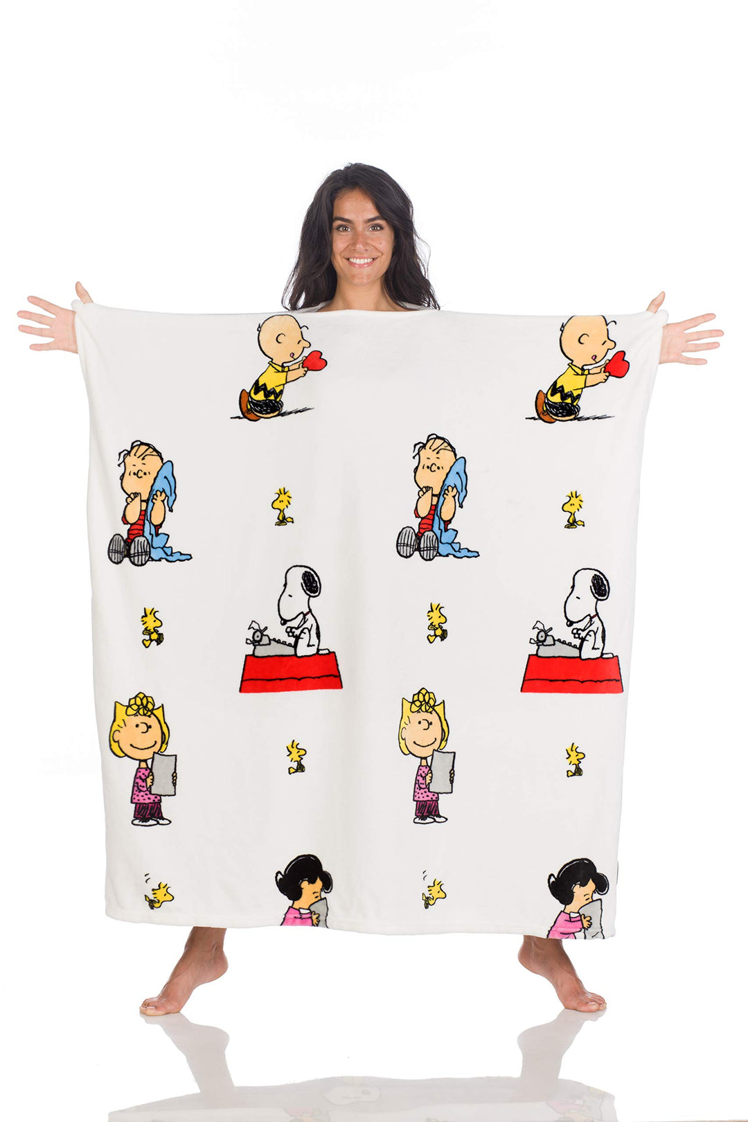 Kanguru Peanuts Snoopy Decke, Polyester, Weiss MOMONGA, 120x120 cm 120x120 cm Momonga Peanuts, 120x1