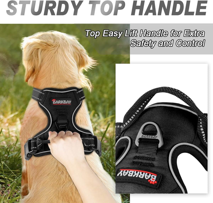 BARKBAY No Pull Dog Harness Front Clip Heavy Duty Reflective Easy Control Handle for Large Dog Walki