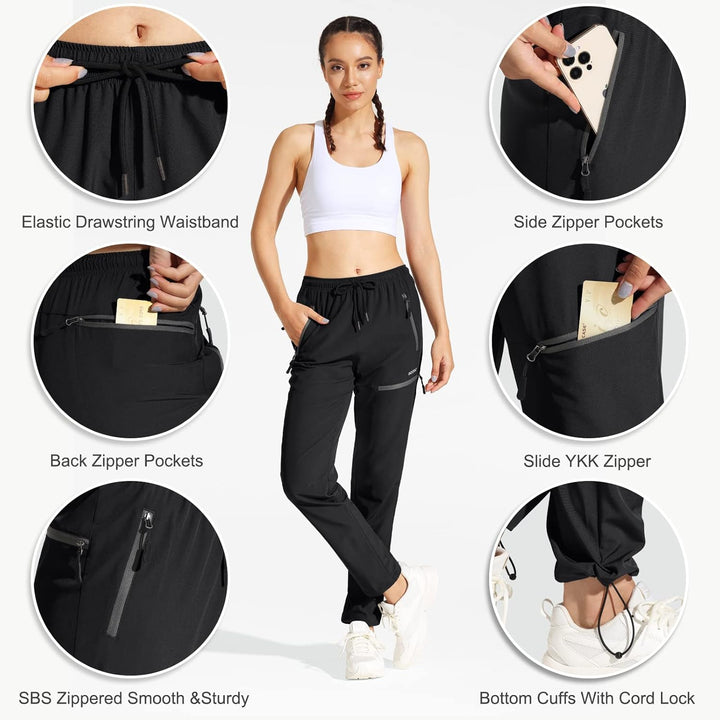 MOCOLY Damen Wanderhose Cargohose Wasserdicht Elastische Outdoorhose Cargo Jogginghose Trekkinghose