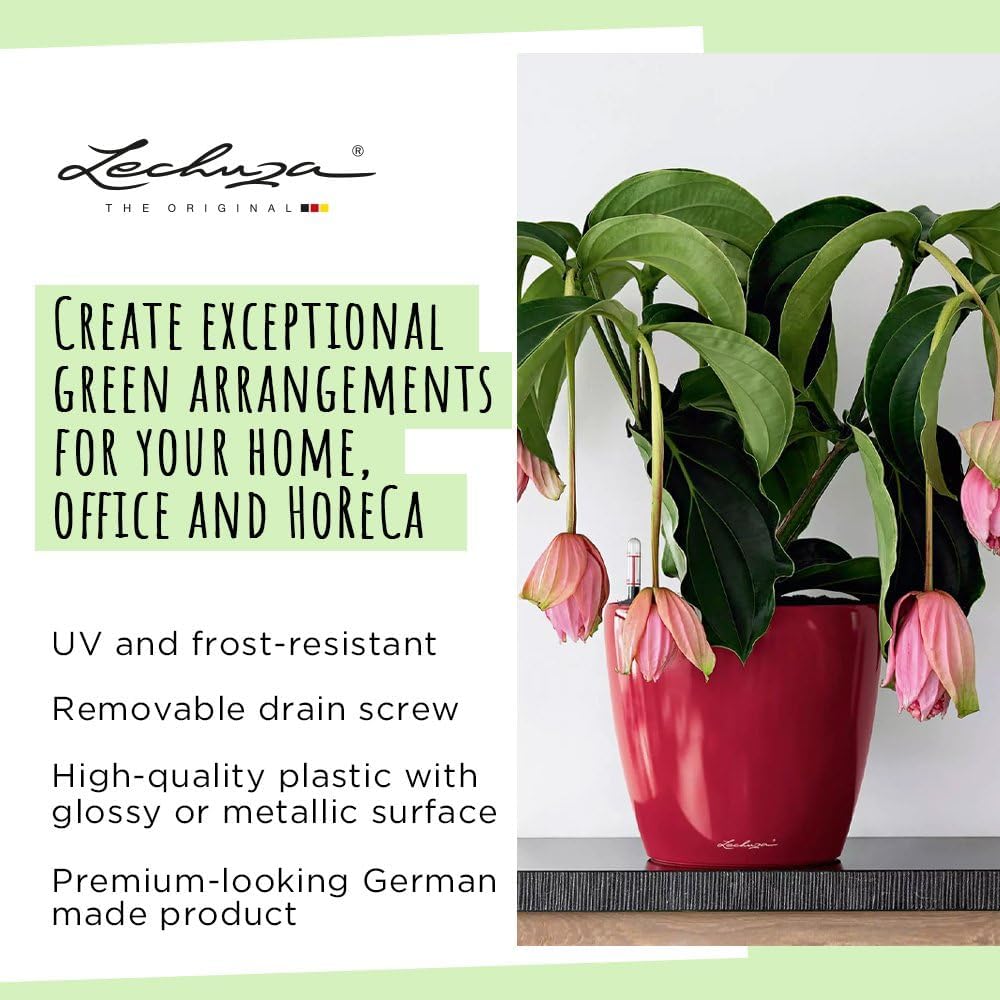 LECHUZA CLASSICO Premium LS 43 weiss hochglanz 16080 43.5x43.5x39.5 cm Weiss Hochglanz Einzel, 43.5x