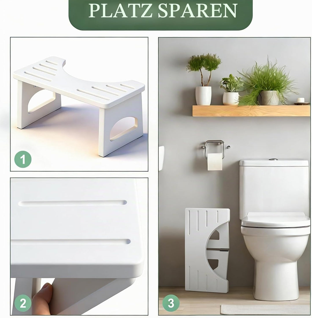 RayLove Physiologischer Toilettenhocker aus Holz, Klappbarer Toilettenhocker aus Holz, 35 Grad strap