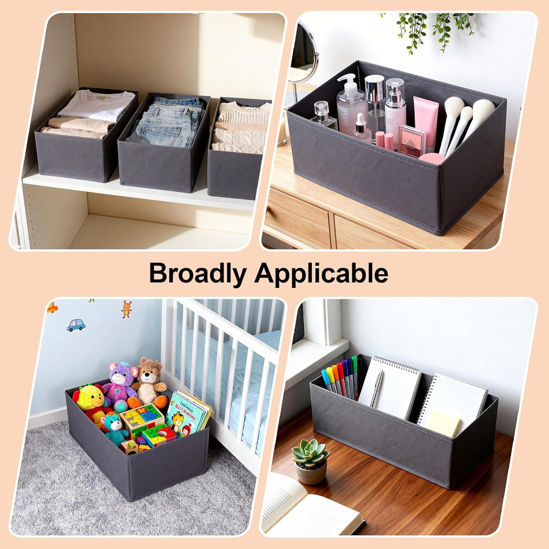 12 Stück Schubladen Organizer Set, Schubladen Organizer Kleidung mit 3 Grössen, Graues Kleiderschran
