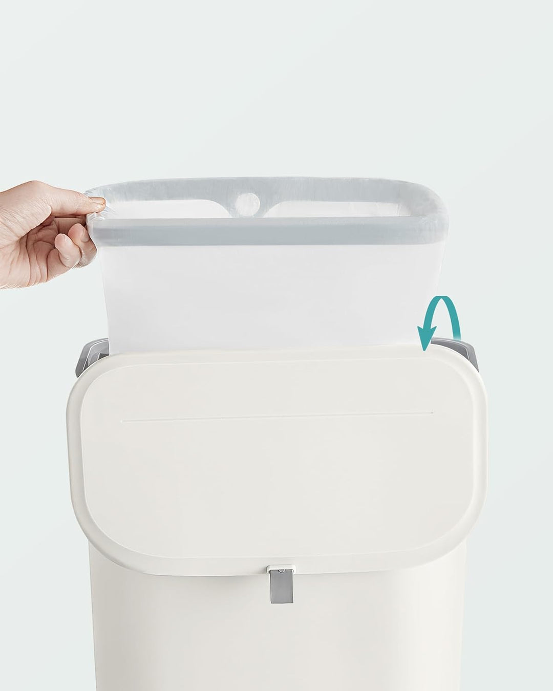 SONGMICS LTB820W9 Abfalleimer zum Aufhängen, 9 l, Küchenabfalleimer, mit Deckel für Lebensmittelabfä