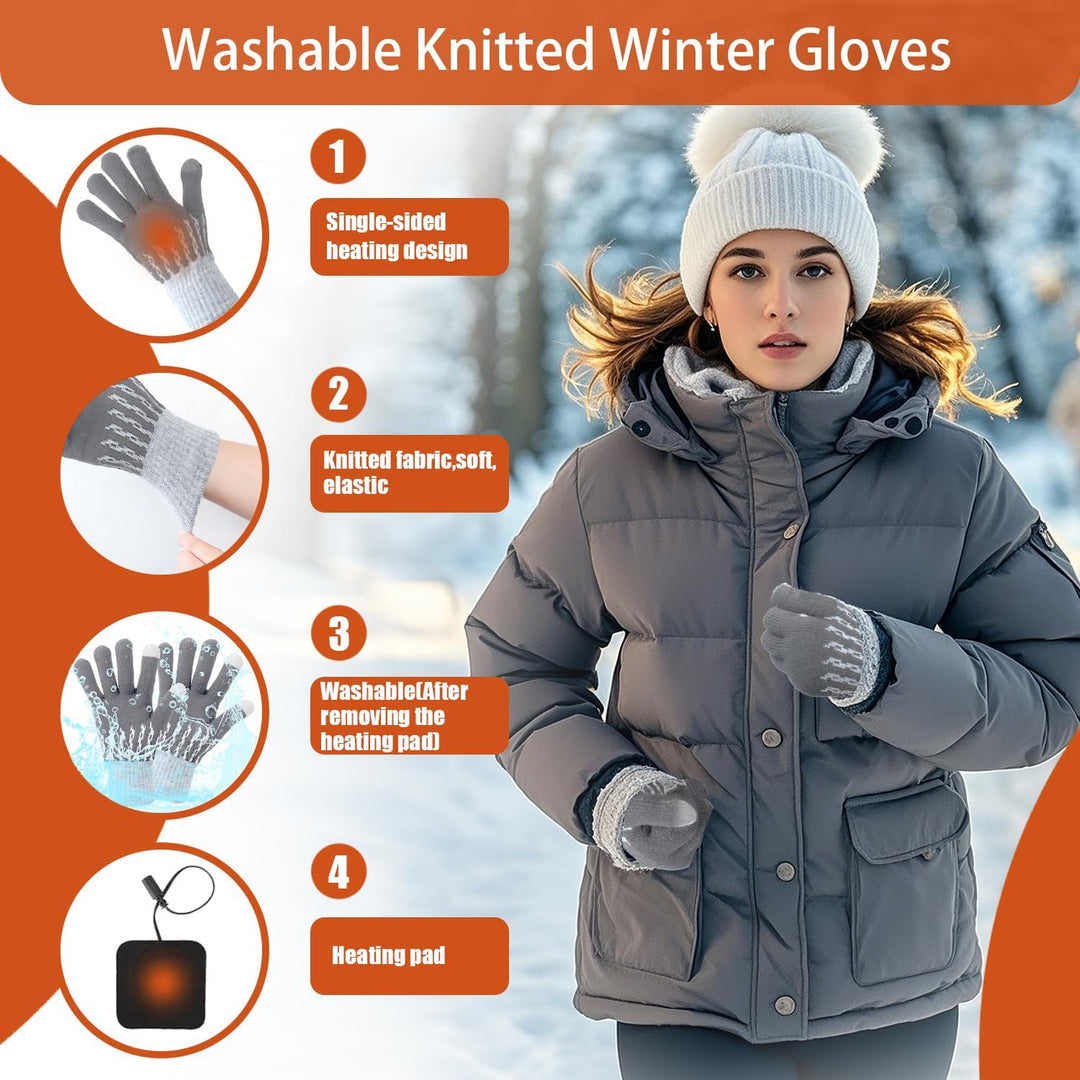 USB Beheizte Handschuhe für Männer Frauen, Winter Hände Warm Handschuh Vollhände Touchscreen Laptop