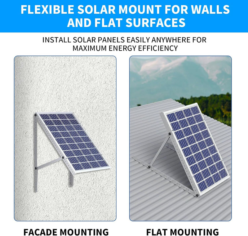 JOLIGAEA 45"Solarmodul Halterung, 2 Stück 1140MM Flachdach PV Solarmodul, Universal Solarmodul Flach