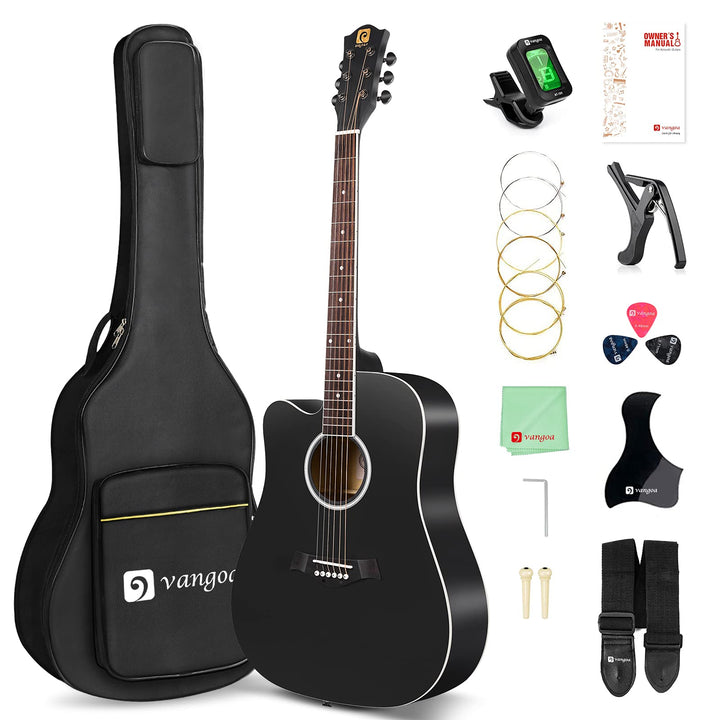 Vangoa Linkshänder Akustik Gitarren 4/4 Anfänger Einsteiger Erwachsene Akustikgitarre Set Cutaway Gi