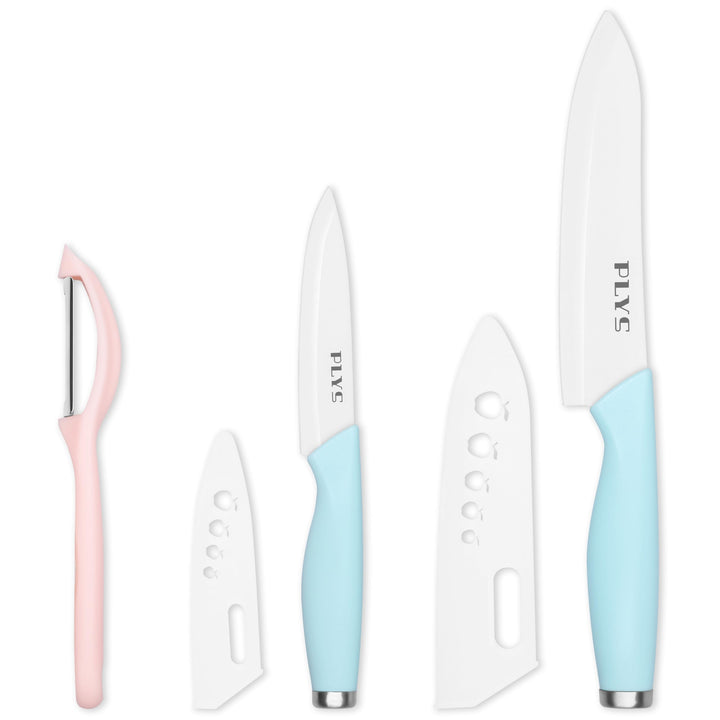 Plys Keramikmesser Set Keramik Messer Küche: Scharf 2er Pack Messerset 15.5cm Kochemesser, 10.7cm Ob