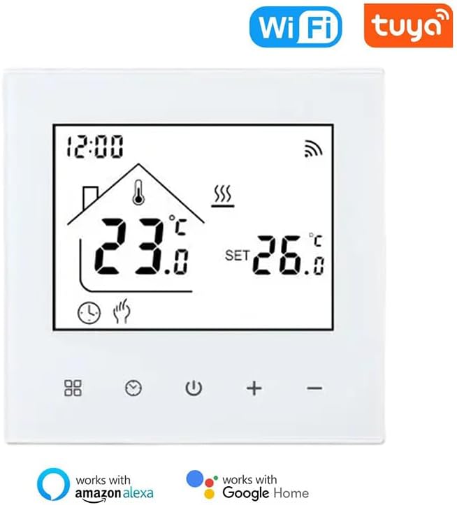 M4 Smart Wi-Fi Thermostat for Water & Underfloor Heating, 230V Digital Wall Thermostat, Tuya App Con
