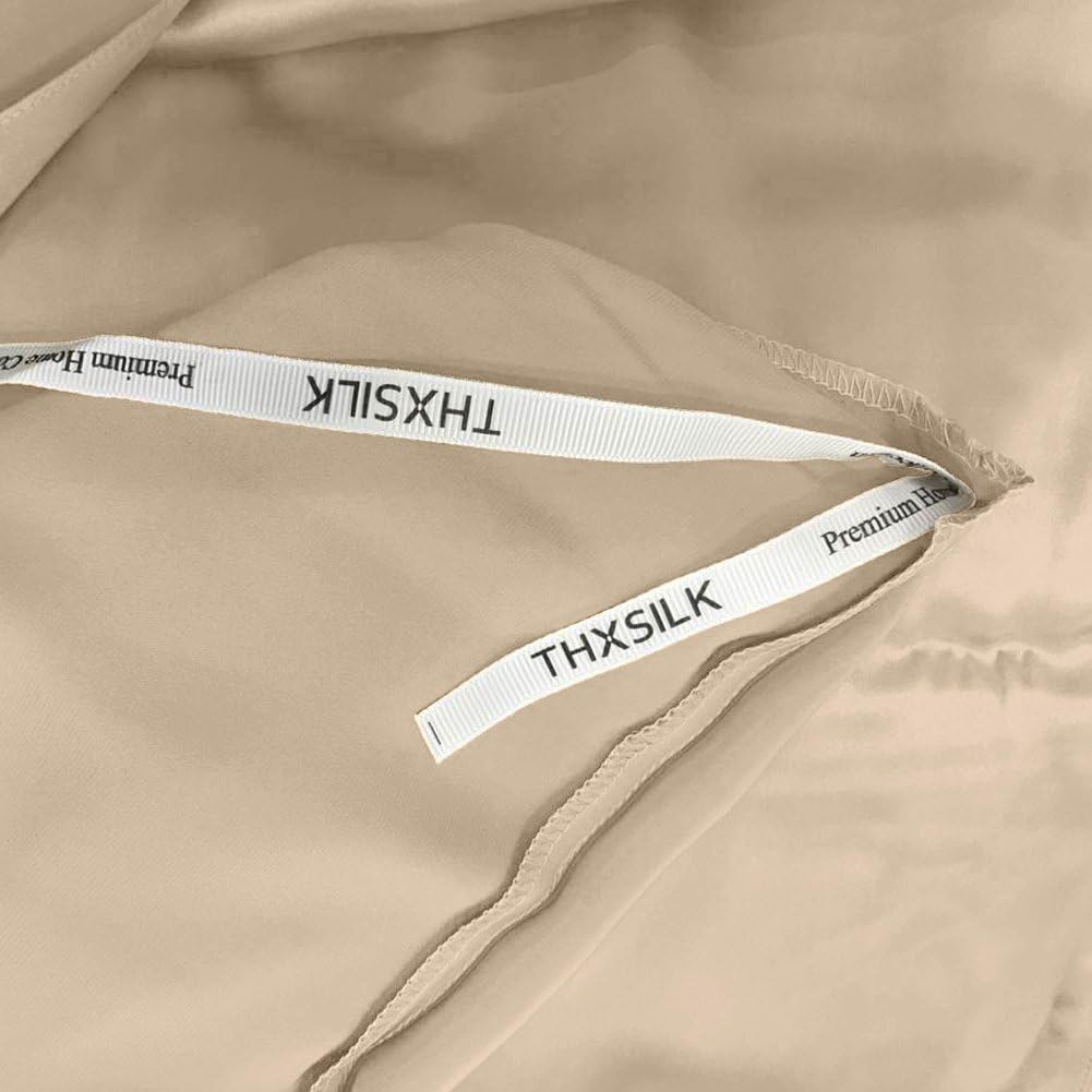 THXSILK Seidenbettwäsche Set 2 teilig, Bettbezug 155 x 220 cm und 80 x 80 cm Kissenbezug, Hypoallerg