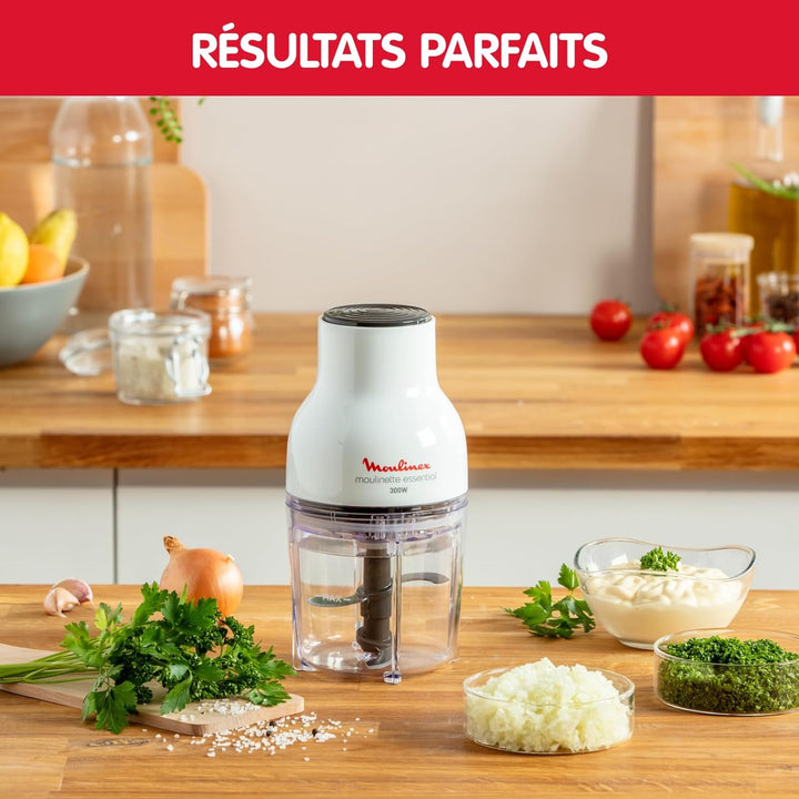 Moulinex Moulinette Essential DJ5201 3-in-1 Zerkleinererer, Mixen und Schneiden, Druckdeckel-System