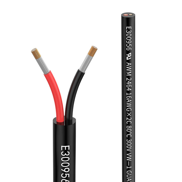 16awg 2×1,3mm² 10meter Elektrischer Kabel 2 adrig Verlängerungskabel UL2464 5V/12V/24V/300V Sauersto