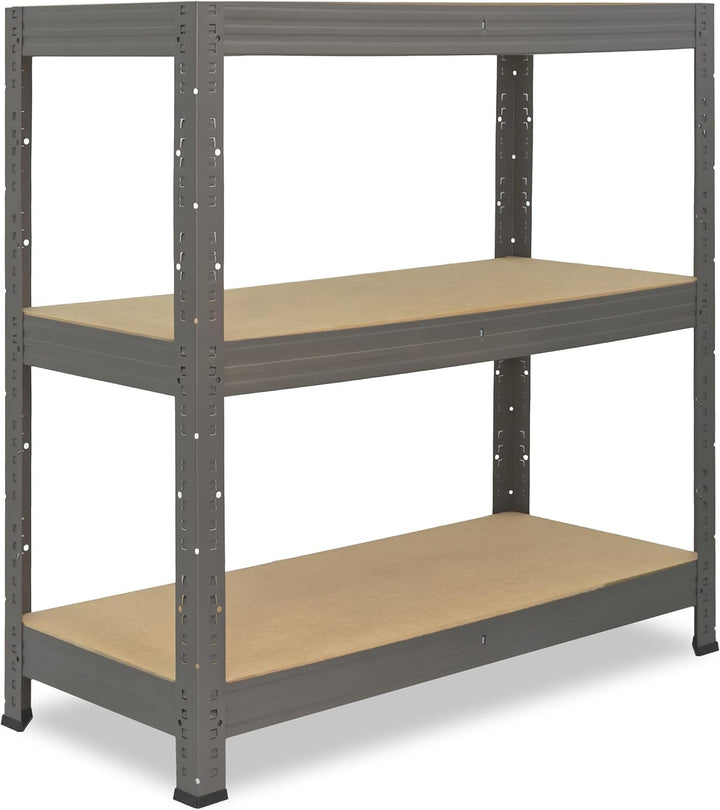 shelfplaza® 90x100x30cm Profi Schwerlastregal grau/Metallregal mit 3 Böden à 200kg Tragkraft/Kellerr