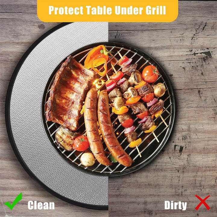 Faltbare Grillunterlage Bodenschutz, Wasserbeständige Grillmatte für BBQ Grills, Kamin, Boden, Rasen