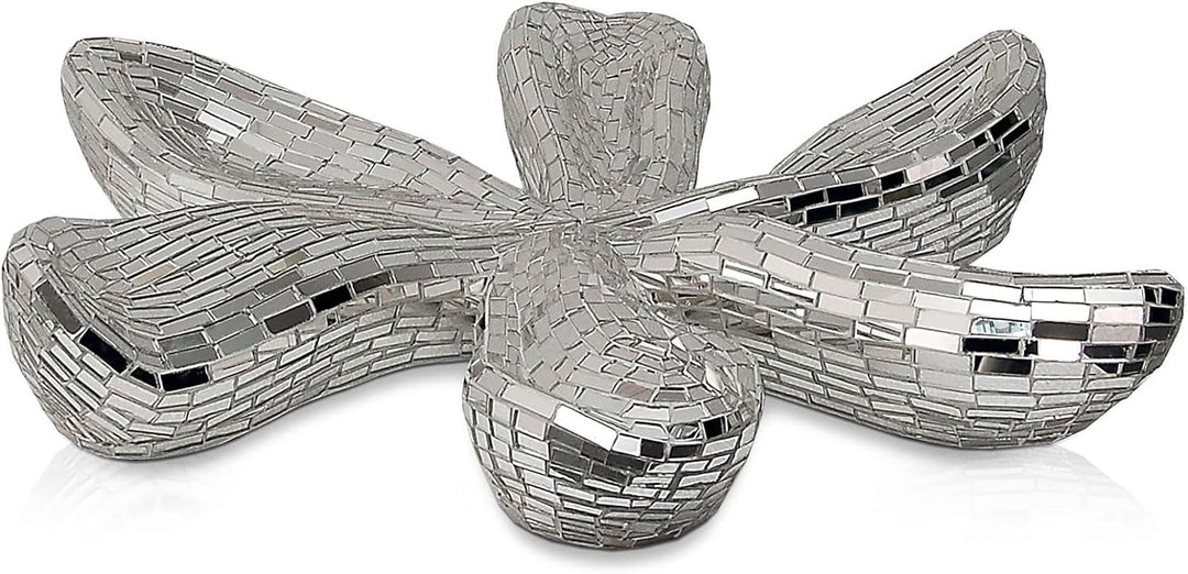 ADM - 'Blume 2' - Skulptur Dekorierten aus Glasmosaik, zum Aufhängen an der Wand - Silber - H51 cm,