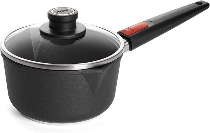 Woll Nowo Titanium Topf mit Glasdeckel in Box - Induktiv -, Ø 18 cm, 10 cm hoch, 2.0 Liter, 2 Seiten