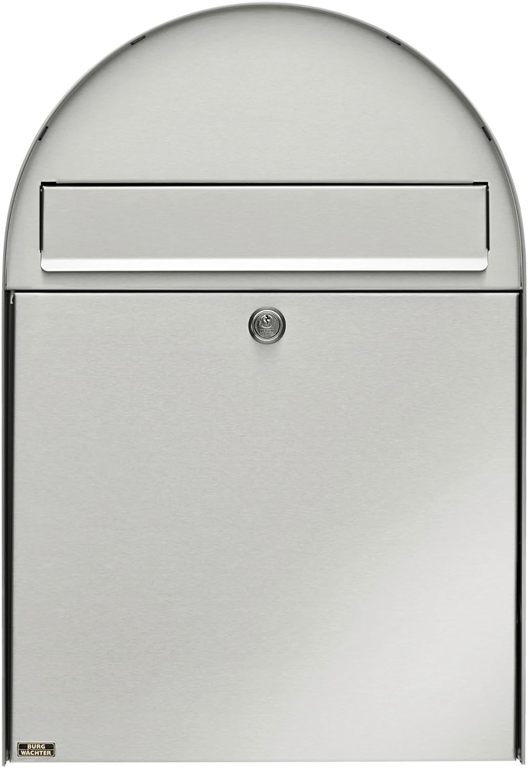 Burg-Wächter Briefkasten Edelstahl mit Öffnungsstopp, Grossraumbriefkasten, A4 Einwurf-Format, Rostf