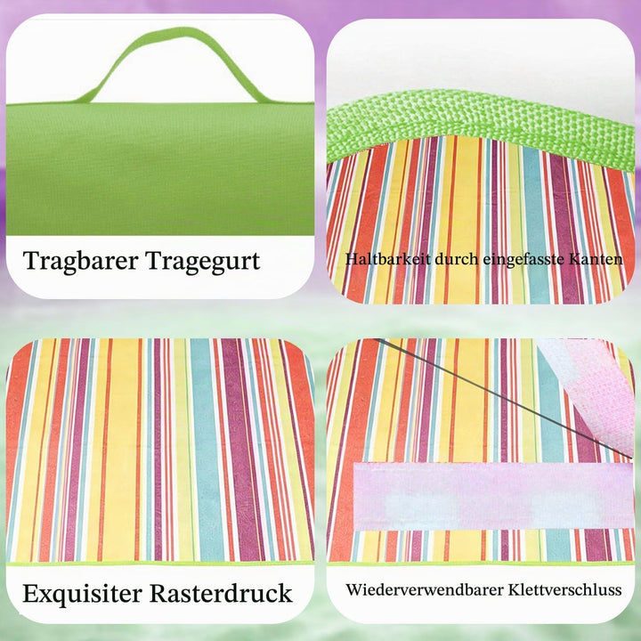 Strandmatte 200x200, Picknickdecke Wasserdicht XXL mit Tragegriff Wasserdicht Sandfrei mit isoliert