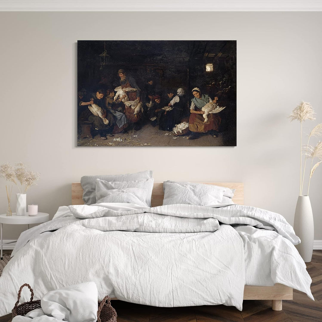 Printed Paintings Leinwand (80x60cm): Max Liebermann - Gänserupferinnen 80x60 cm, 80x60 cm