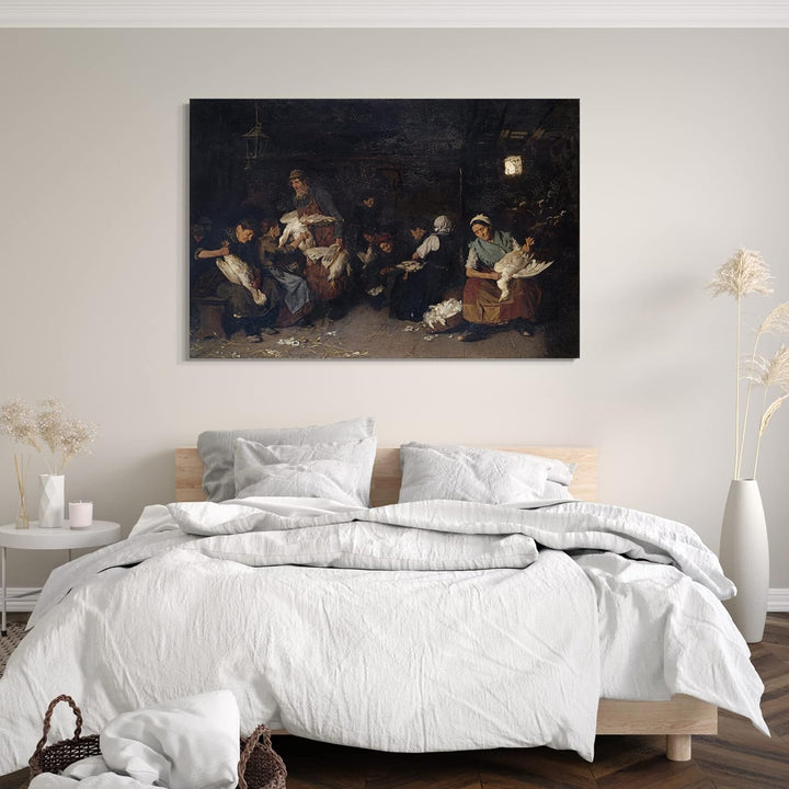 Printed Paintings Leinwand (80x60cm): Max Liebermann - Gänserupferinnen 80x60 cm, 80x60 cm