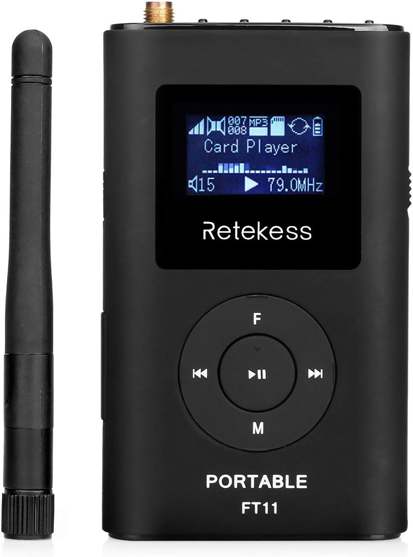 Retekess FT11 Tour Guide System FM-Transmitter mit 2000 mAh Wiederaufladbarem Akku, für Gleichzeitig