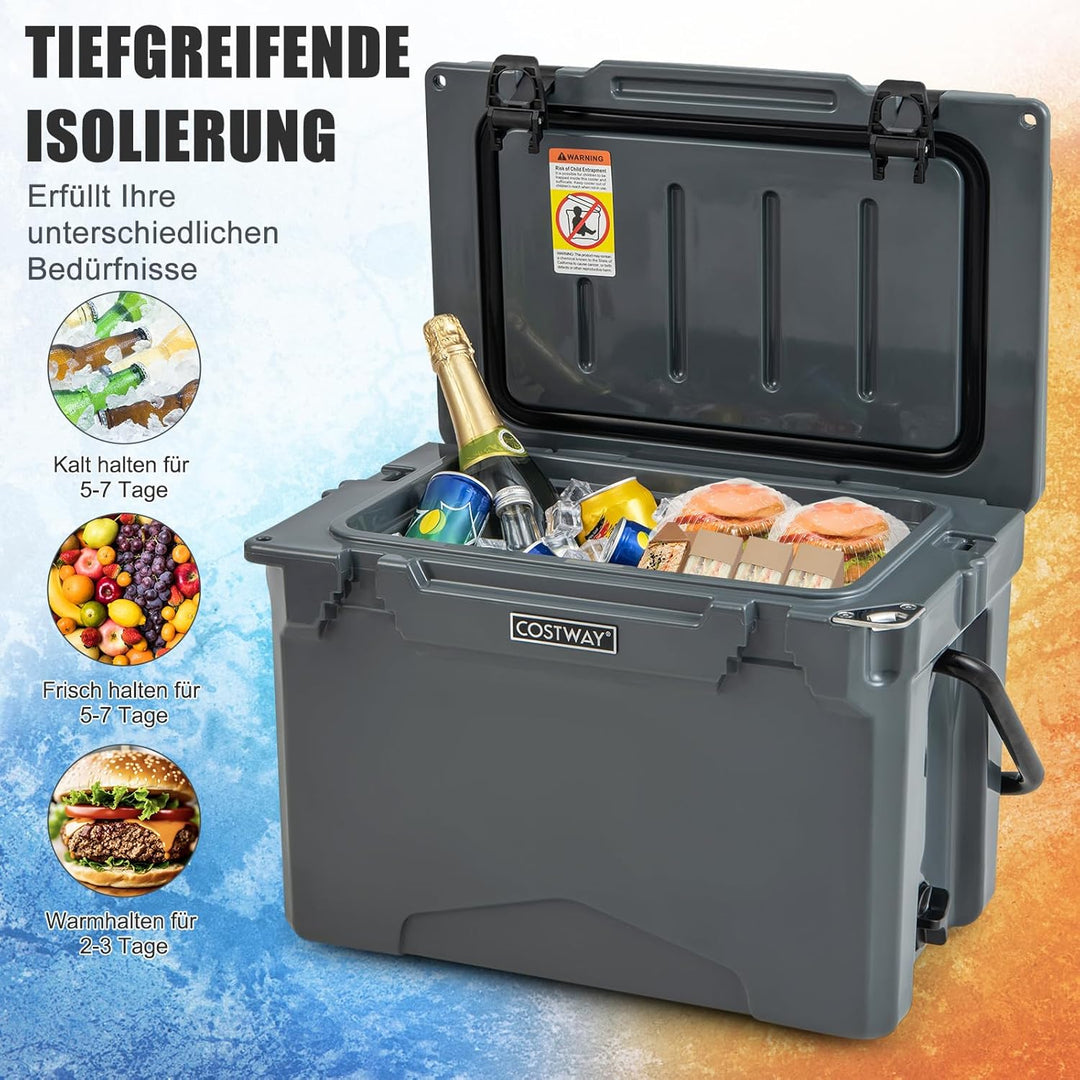 COSTWAY 21L Isolierbox Kühlbox tragbar, Wärmebehälter mit Flaschenöffner und Griff, Thermobox Speise