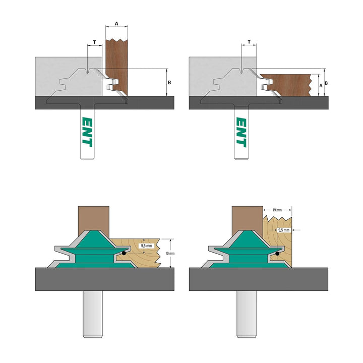 ENT 16400 Gehrungs-Verleimfräser HW, Schaft (S) 12 mm, Durchmesser (D) 69,85 mm, NL 30,1 mm, M 10 mm