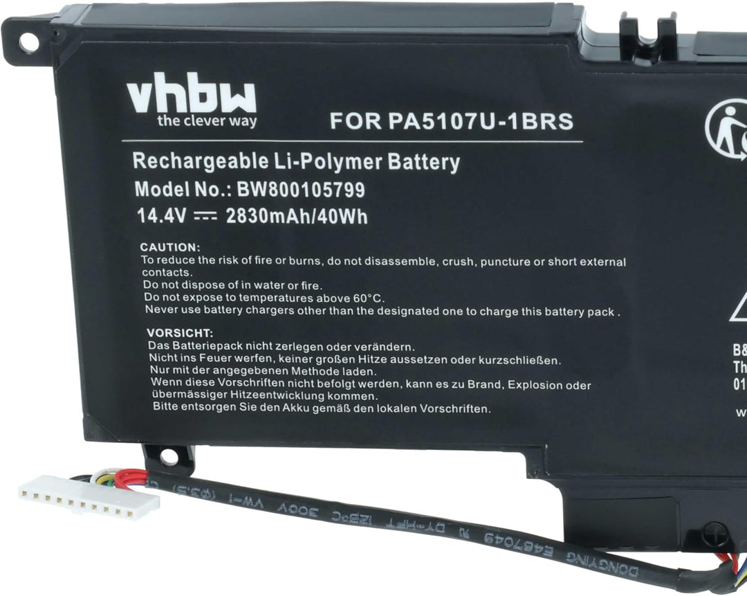 vhbw Akku kompatibel mit Toshiba Satellite P50-B-118, P50-B-119, P50-B-11G, P50-B-11L, P50-B-11P Not