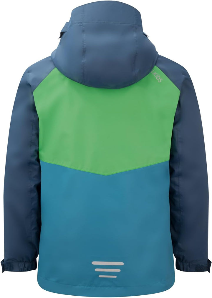 Trollkids Kinder Bryggen wasserdichte Winddichte 3in1 Jacke 92 Frischgrün/Mystik Blau/Dunkel Marine,