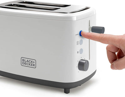 Black+Decker + Decker BXTO820E - Toaster 820W. 2 breite Toastschlitze. 7 Röstgradstufen. Automatisch