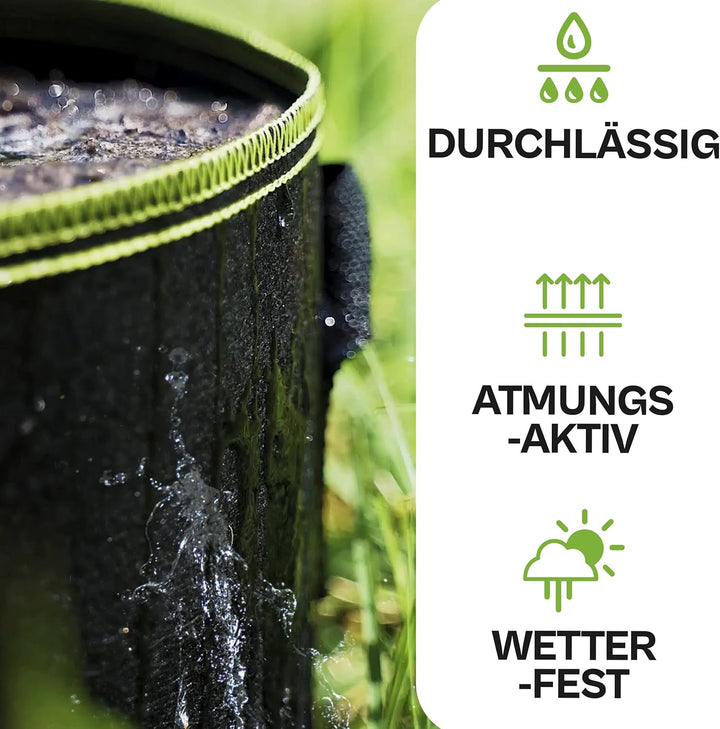Praknu Pflanzsack 60l - 3 Kartoffelsack Gross aus Vliesstoff mit Pflanzenstecker zum Beschriften -mi