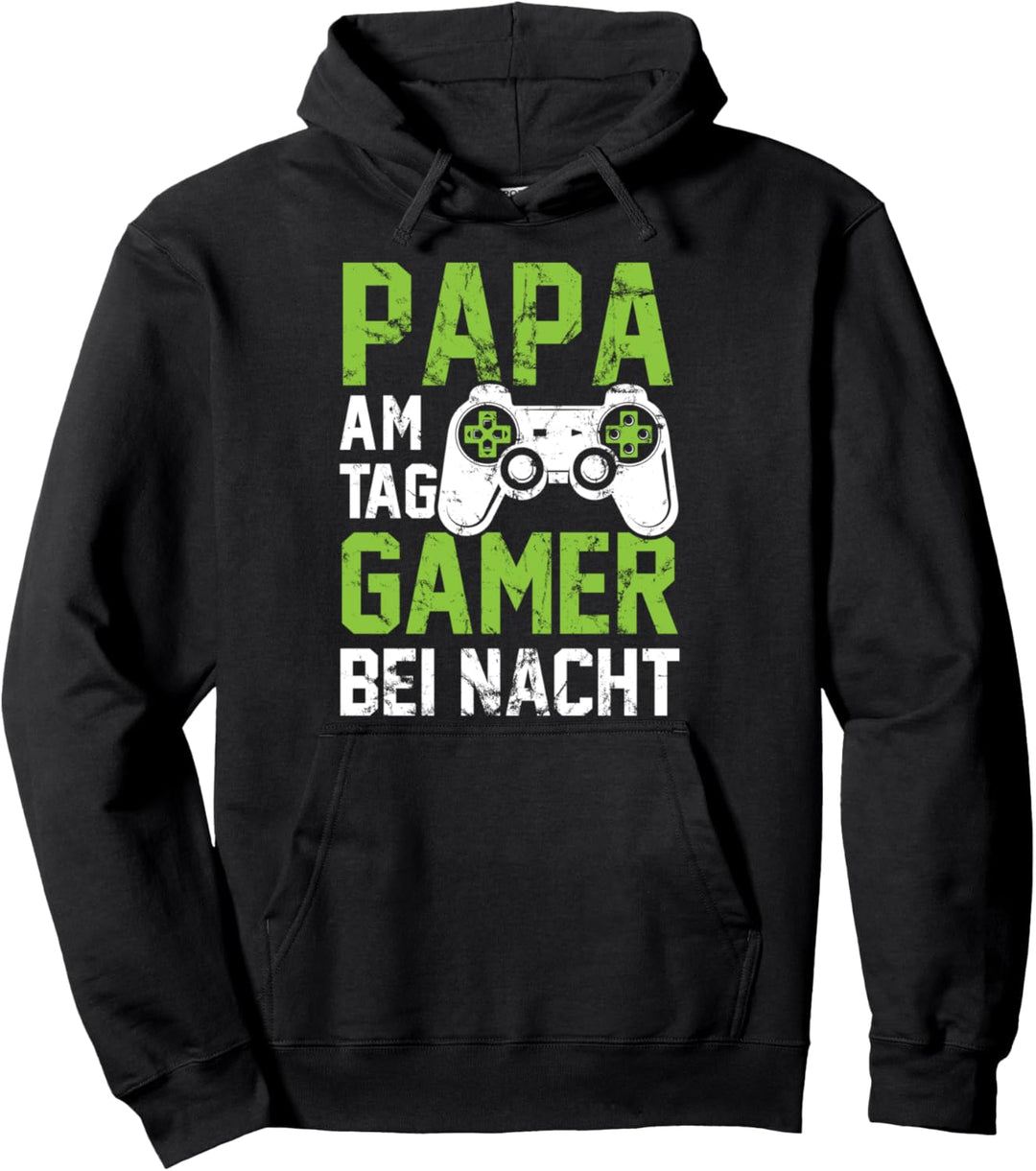 PAPA AM TAG GAMER BEI NACHT | Vater Gaming Zocker Geschenk Pullover Hoodie