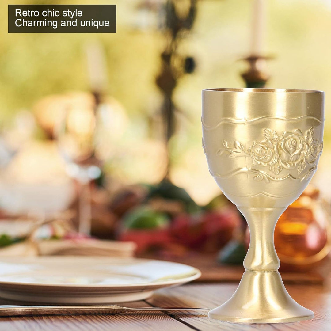 Vintage Bronze Weinbecher, Vintage handgemachte Messing König Royal Chalice geprägte Tasse für Geträ