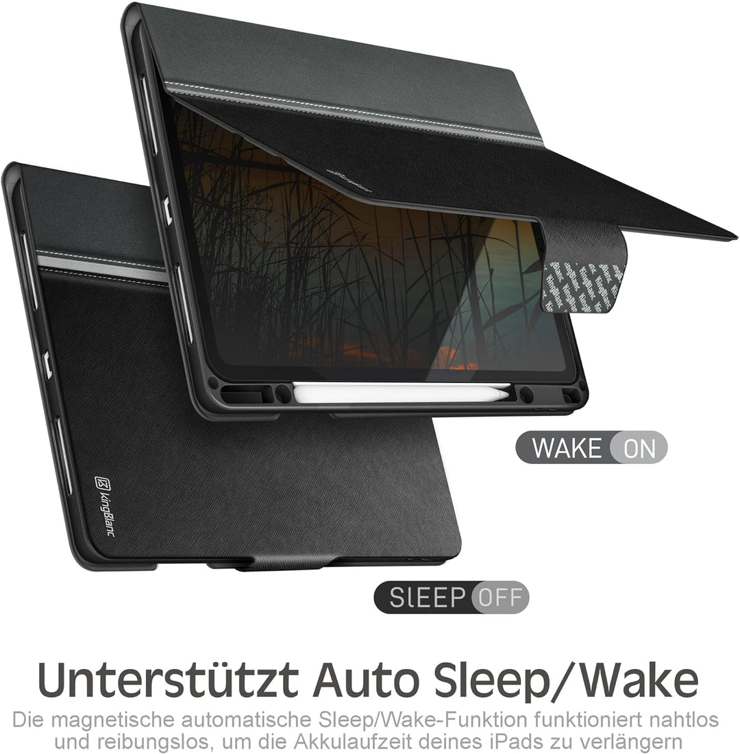 KingBlanc iPad Pro 12,9 Zoll Hülle 2022 (6. Generation) /2021/2020/2018 (5./4./3. Gen) mit Stifthalt