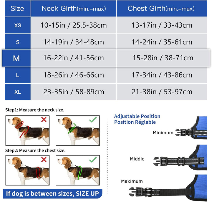 HEELE Hundegeschirr, No-Pull Hundegeschirr, Brustgeschirr für Mittelgrosse Hunde, Weich Atmungsaktiv