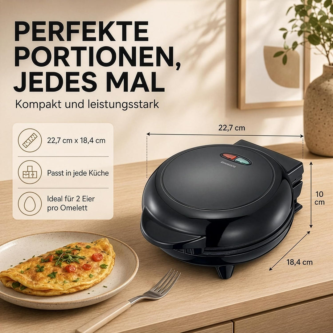 MELISSA 16250086 Omlett Maker Kontaktgrill-750 Watt Omeletts schnell, einfach und ohne Anhaften zube