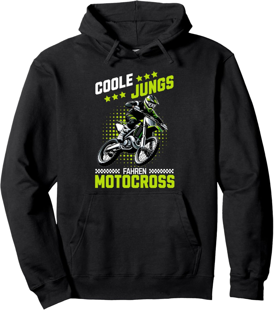 Coole Jungs fahren Motocross Kindermotorrad Cross Pullover Hoodie