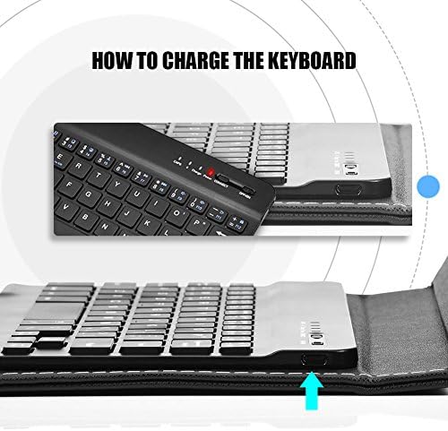 Topiky Telefon Universal Wireless Bluetooth Tastatur, Flip Magnetic Leather Travel Tragetasche mit S